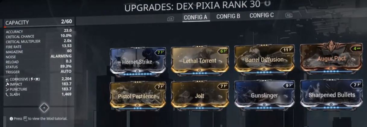 dex pixia secondary build